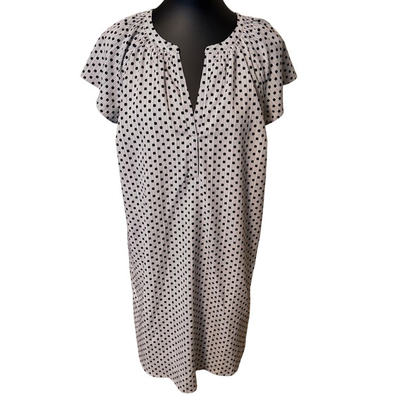 Motherhood Maternity Dress Black White Polka Dot Stripe Short Sleeve Size S - Picture 2 of 9